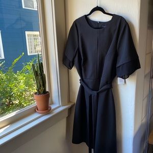 Eloquii Tie Front Dress With Layered Sleeve